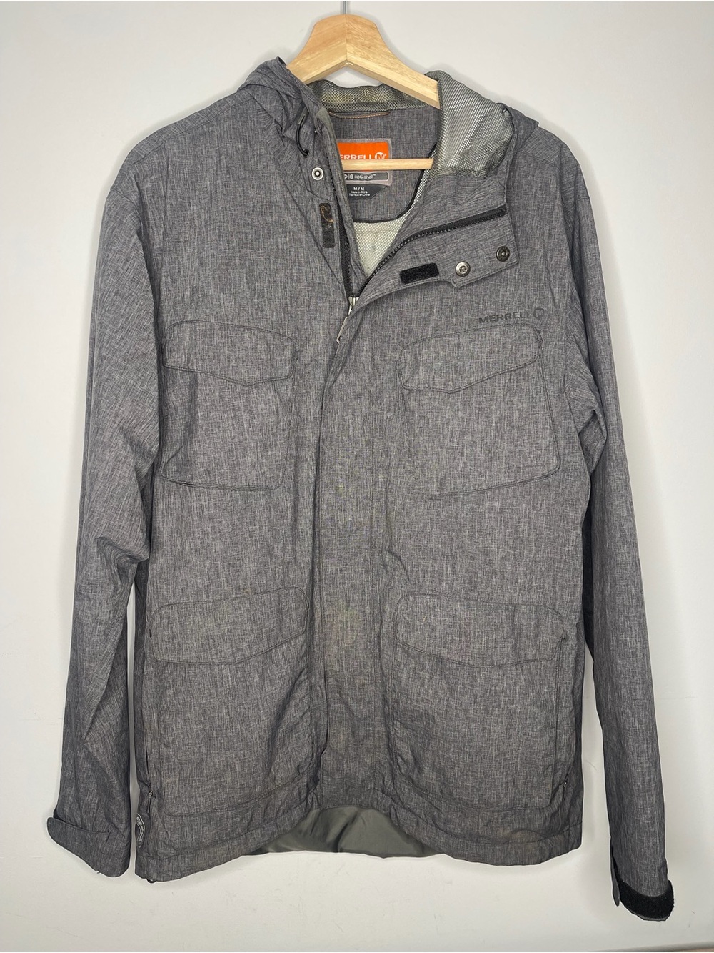 Merrell‎ Men's Gray Hooded Jacket coat opti shield size medium